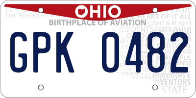 OH license plate GPK0482
