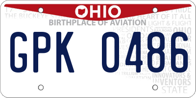 OH license plate GPK0486