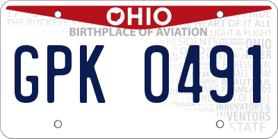 OH license plate GPK0491