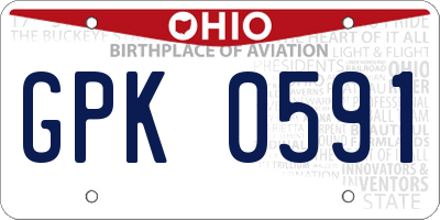 OH license plate GPK0591