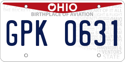 OH license plate GPK0631