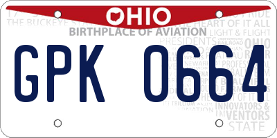 OH license plate GPK0664