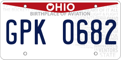 OH license plate GPK0682