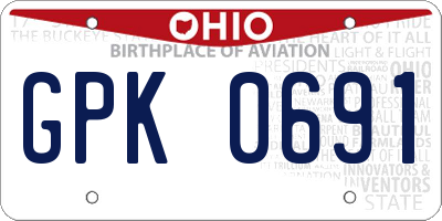 OH license plate GPK0691