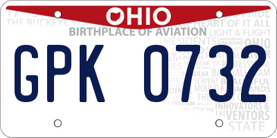 OH license plate GPK0732