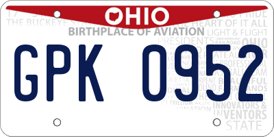 OH license plate GPK0952