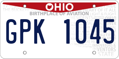 OH license plate GPK1045