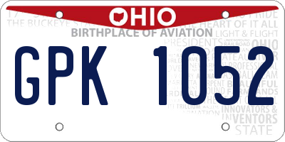 OH license plate GPK1052