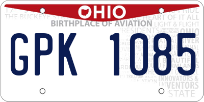 OH license plate GPK1085
