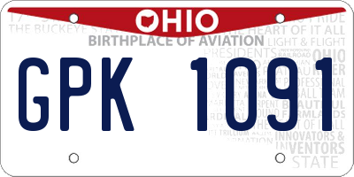 OH license plate GPK1091