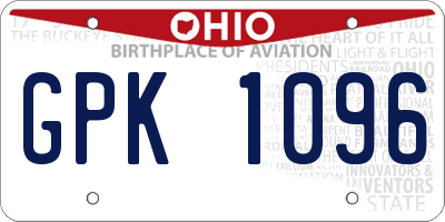 OH license plate GPK1096