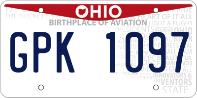 OH license plate GPK1097