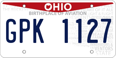 OH license plate GPK1127