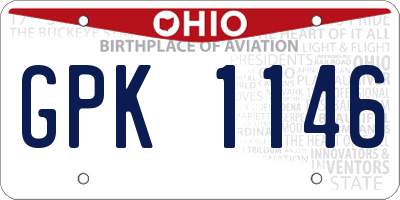 OH license plate GPK1146