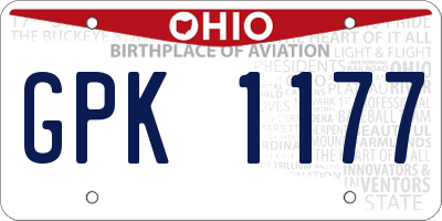 OH license plate GPK1177
