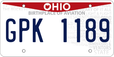 OH license plate GPK1189