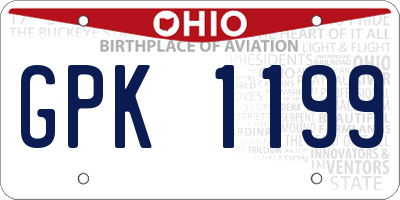 OH license plate GPK1199