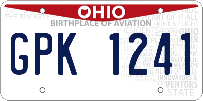 OH license plate GPK1241