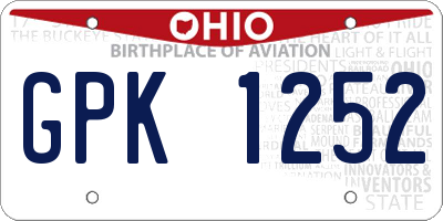 OH license plate GPK1252