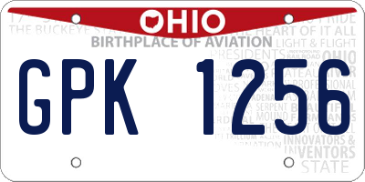 OH license plate GPK1256