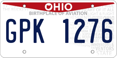 OH license plate GPK1276