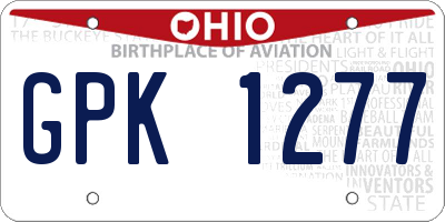 OH license plate GPK1277