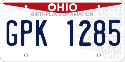 OH license plate GPK1285