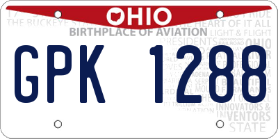 OH license plate GPK1288