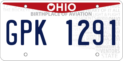 OH license plate GPK1291
