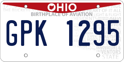OH license plate GPK1295