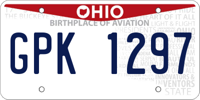 OH license plate GPK1297