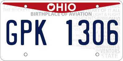 OH license plate GPK1306