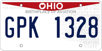 OH license plate GPK1328
