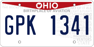 OH license plate GPK1341