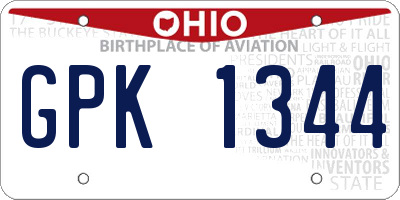OH license plate GPK1344