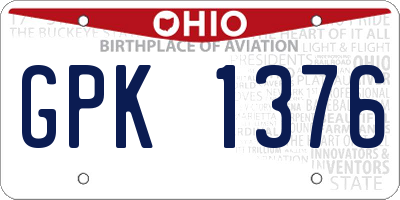 OH license plate GPK1376