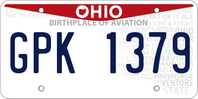 OH license plate GPK1379