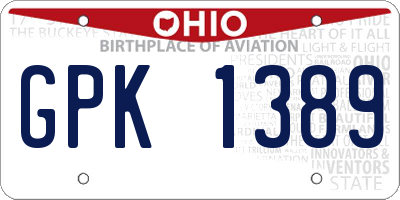 OH license plate GPK1389