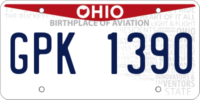 OH license plate GPK1390