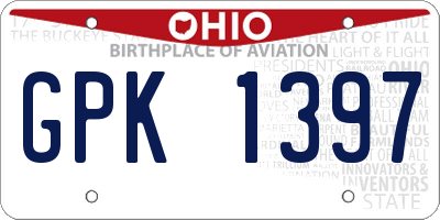 OH license plate GPK1397