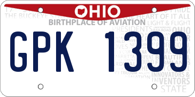 OH license plate GPK1399