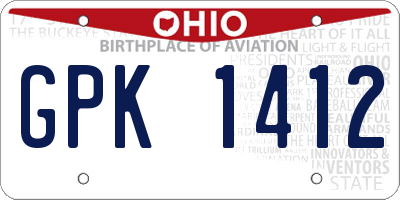 OH license plate GPK1412