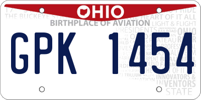OH license plate GPK1454
