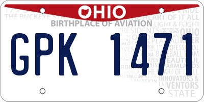 OH license plate GPK1471