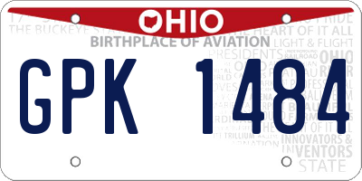 OH license plate GPK1484