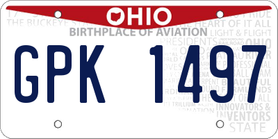 OH license plate GPK1497