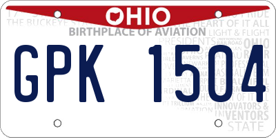 OH license plate GPK1504