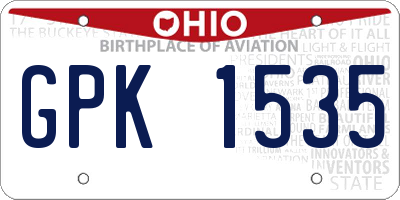 OH license plate GPK1535