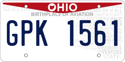 OH license plate GPK1561