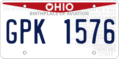 OH license plate GPK1576